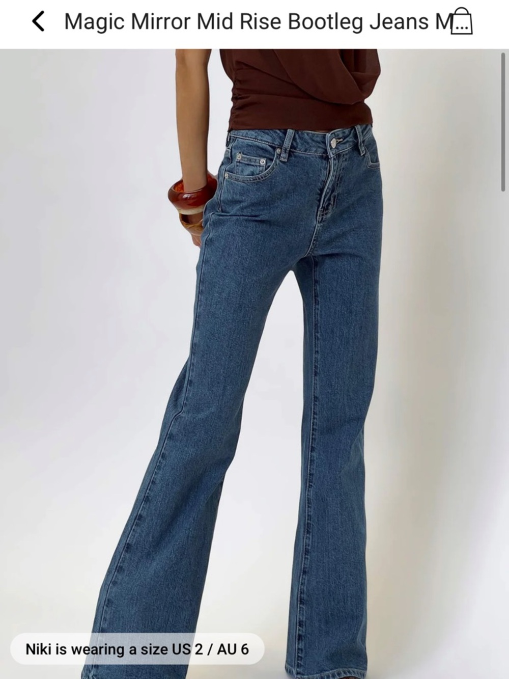 Princess Polly Mid Rise Bootleg Jean
Size 8
